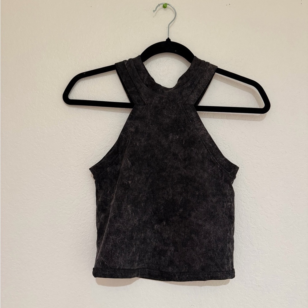 Sincerely Jules Dark Gray Halter Crop Top